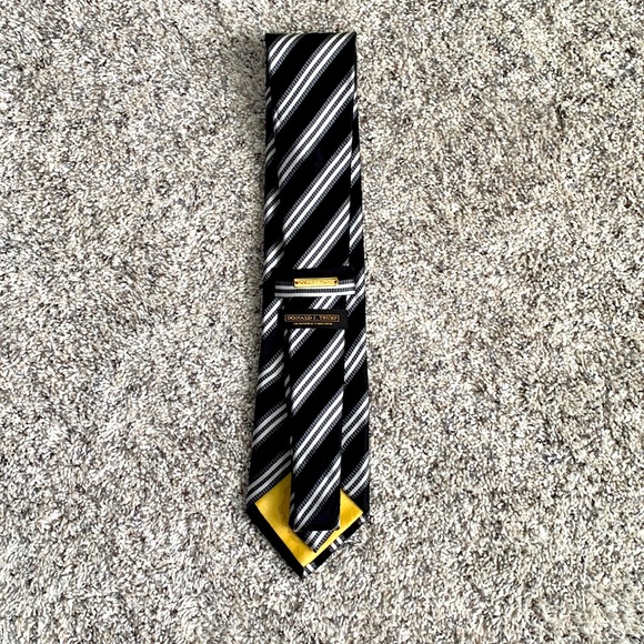Black, white, and gray striped necktie - Picture 2 of 2